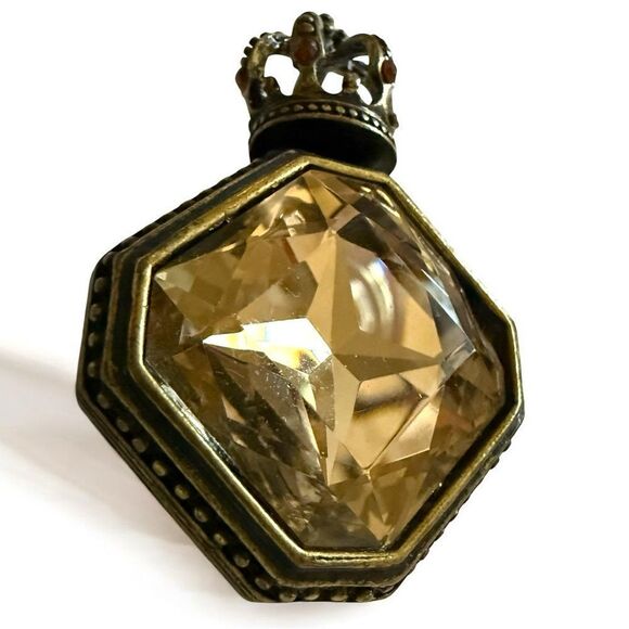 ROYAL CROWN BRONZE PENDANT – LARGE FAUX DIAMOND HEXAGON - Picture 3 of 17